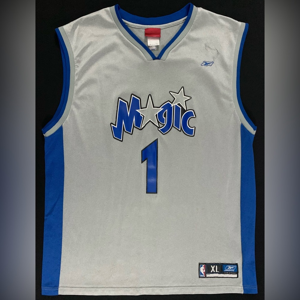 SOLD Reebok Tracy McGrady Orlando Magic #1 Silver Alternate Jersey Men’s XL - Picture 3 of 9
